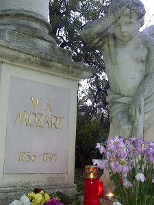 Wolfgang Amadeus Mozart's Grave at St. Marx Cemetery in Vienna