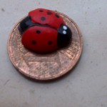 Lady Bug with seven dots and Lucky Cent