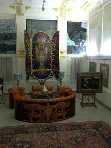 Ernst Fuchs Room in Villa with Paintings and Designs