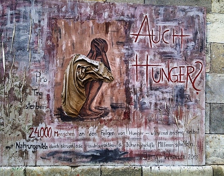 Hunger Too Artwork Donaukanal, Vienna, Austria- Jutta Winkler 2013, graffiti
