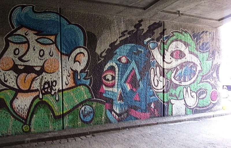 Graffiti under Bridge on Donaukanal, Vienna, Austria, 2014