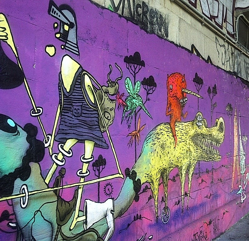 Purple Fantasy, graffiti, Donaukanal, Vienna, Austria, 2014