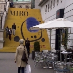 Stairs of Albertina leading to Miro Exhibition