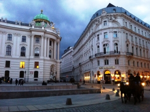 Michaelerplatz and Cafe Griensteidl