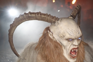 Krampuses also have glow-in-the-dark eyes