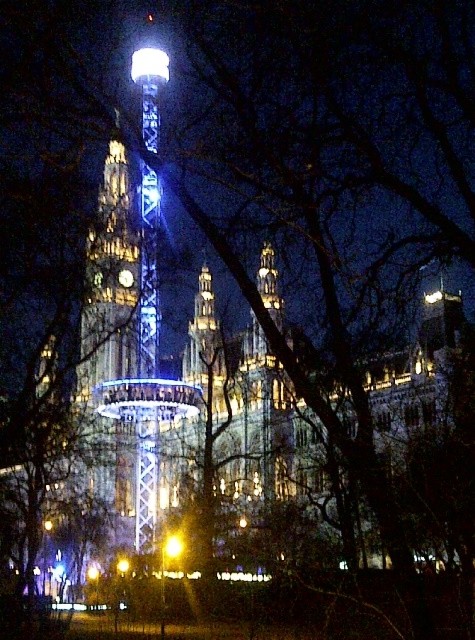 Vienna Skyliner Tower at Night