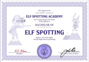 KC Blau Elf Spotting Certificate